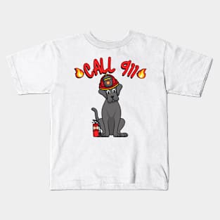 Funny Big Dog is a firefighter Kids T-Shirt